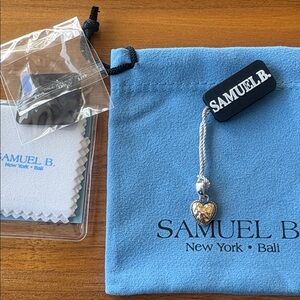 NWT Samuel B. 18K & Sterling Silver Heart Pendant | Artisan Made | Bali Jewelry